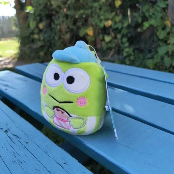 Keroppi green sanrio frog squishmallow plush cute tags kids clip hello Kitty gir - Picture 3 of 5